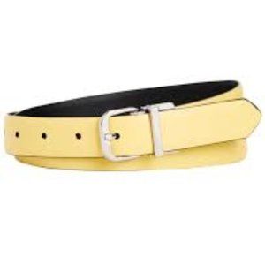 NWOT - Calvin Klein Reversible Leather Skinny Belt in Lime/Black/Silver - L